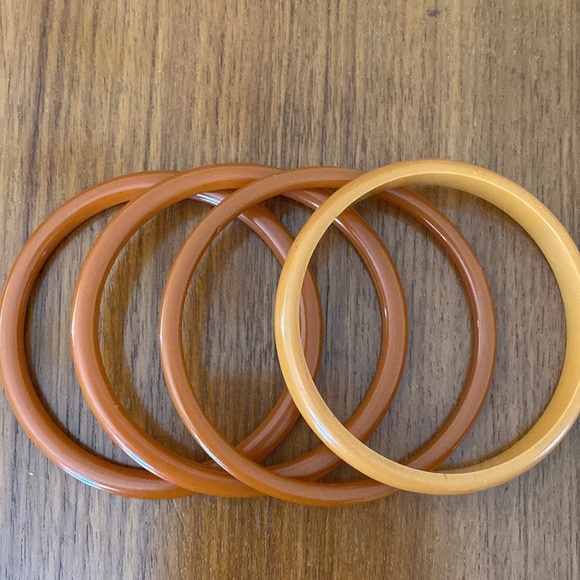 VTG Set of 10 Wooden & Plastic Bangles - Picture 5 of 11